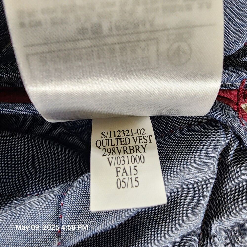Gap Women's Size Small Quilted Vest Very Berry Snaps Pockets Vents Lightweight - Picture 7 of 10
